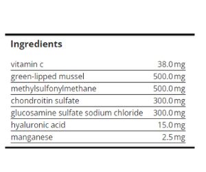 synovx® djd supplement facts