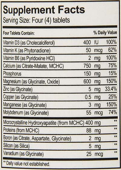 Osteo Plus Supplement Facts