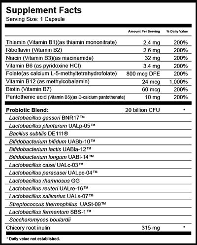 United Naturals Synbiotic 365 Supplement Facts