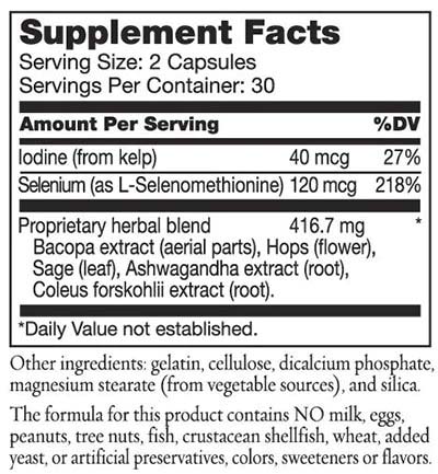 t-balance plus thyroid supplement facts