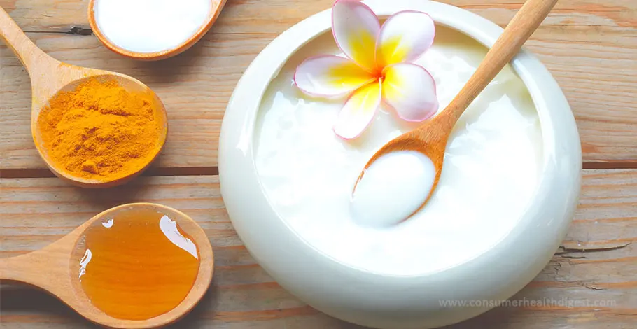 Mascarilla facial de cúrcuma, leche y miel