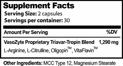 vasozyte supplement fact