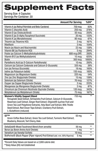 Vitahustle Supplement Facts