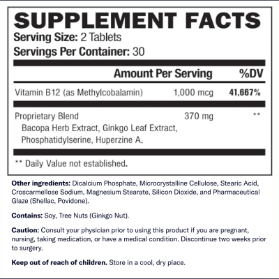 Youthful Brain Supplement Facts