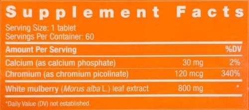 Zuccarin Nutrition Facts